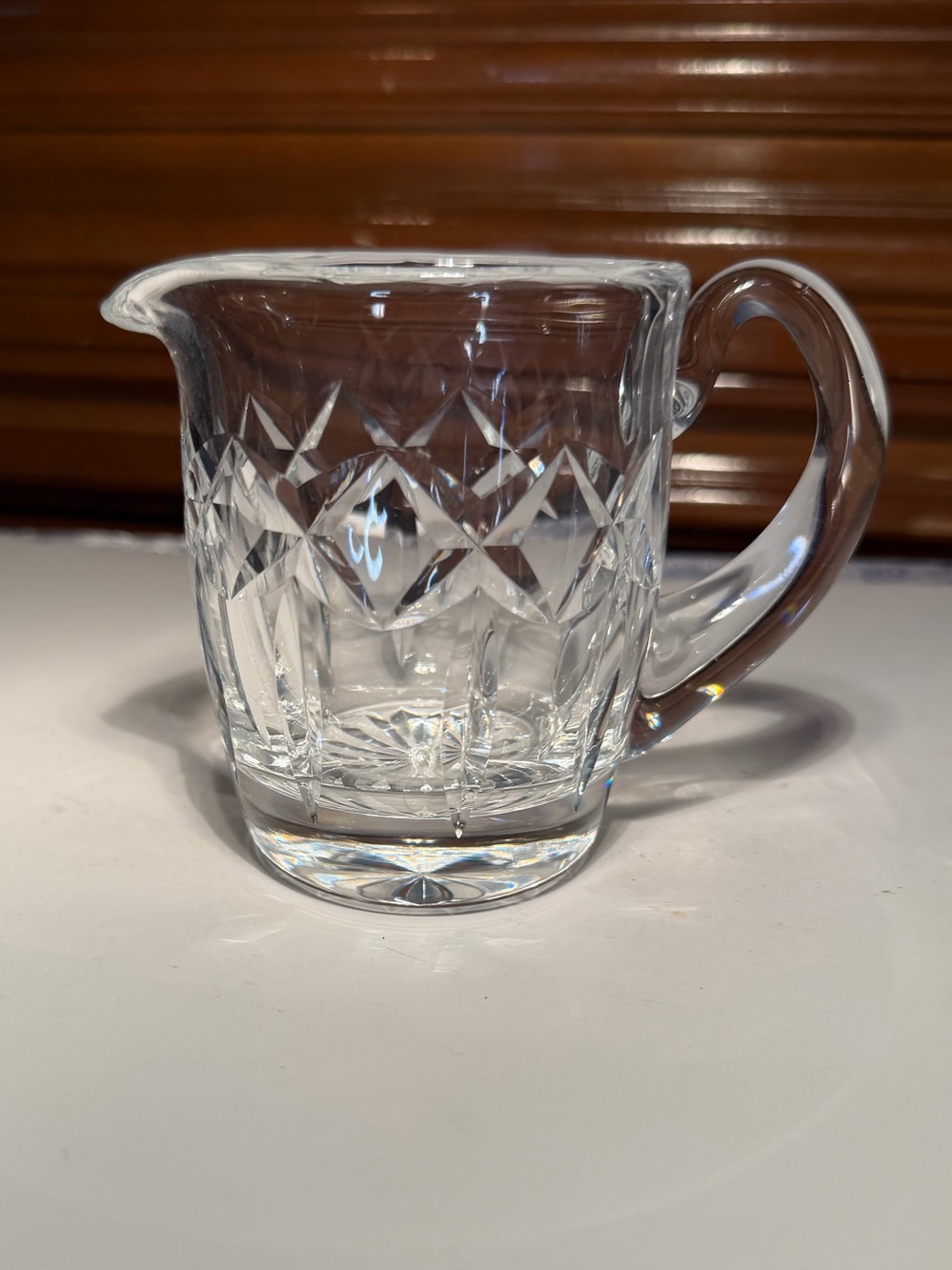 Waterford Ireland Crystal Creamer Featuring The Classic Diamond Cut Pattern